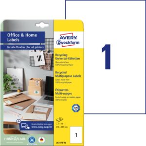 LR3478-10 Universal-Etiketten - 210 x 297 mm, weiß, 10 Etiketten, permanent