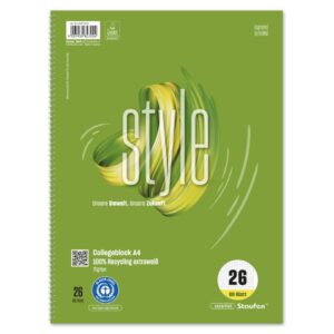 Collegeblock LIN26 - A4, 80 Blatt, 70 g/qm, kariert mit Rand