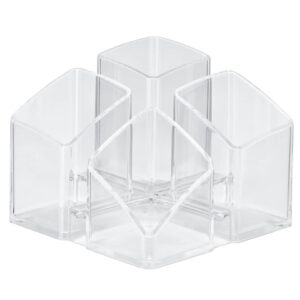 Schreibtisch-Köcher SCALA - 4 Fächern, transparent-klar