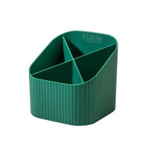 Schreibköcher KARMA - 4 Fächer, Recyclingmaterial, öko-grün