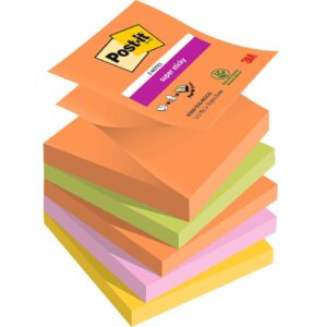 Haftnotizblock Super Sticky Z-Notes Boost Collection, 76x76mm, 5x90 Blatt, sortiert