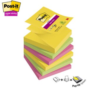 Haftnotizblock Super Sticky Z-Notes Carnival Collection, 76x76mm, 5x90 Blatt, sortiert