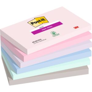 Haftnotiz Super Sticky Notes Soulful Collection - 76 x 127 mm, 6x 90 Blatt, sortiert