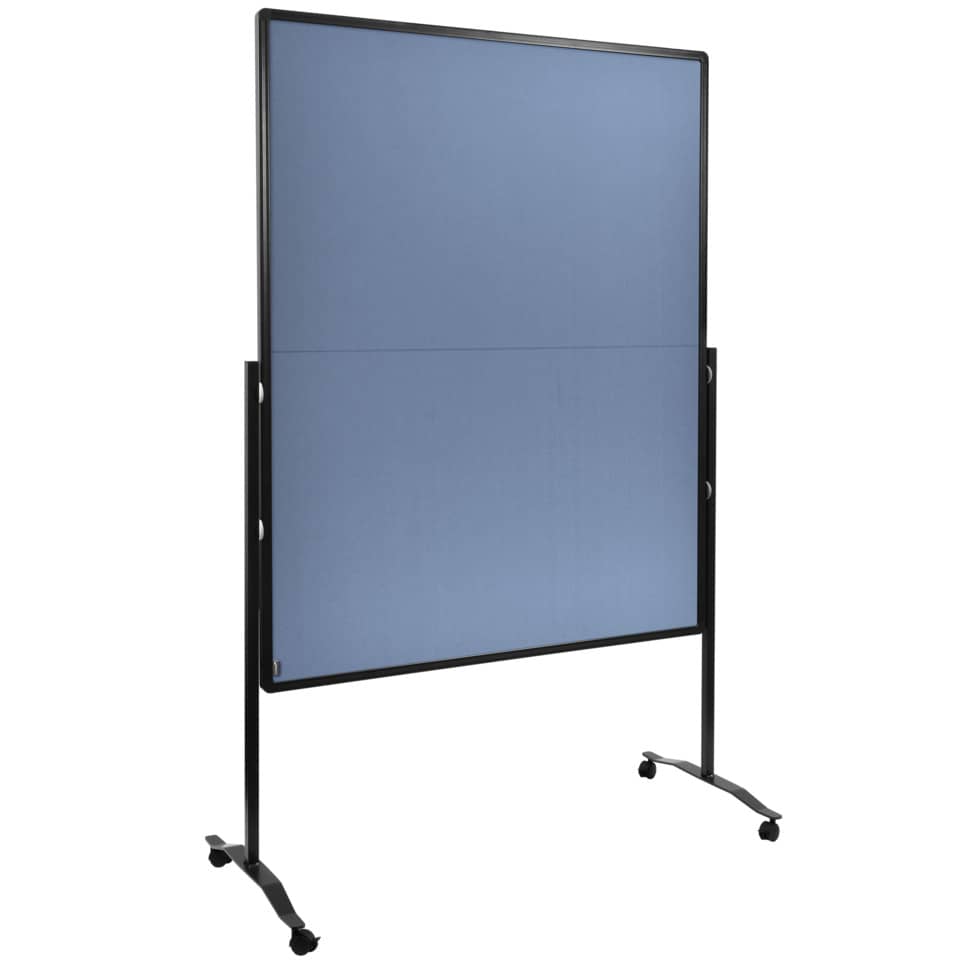 Moderationswand PREMIUM PLUS - 150x120 cm, klappbar, Filz, blau-grau