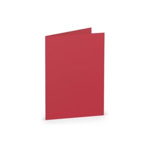 Briefkarte Paperado - A7, 220 g/qm, doppelt, hoch, rot gerippt
