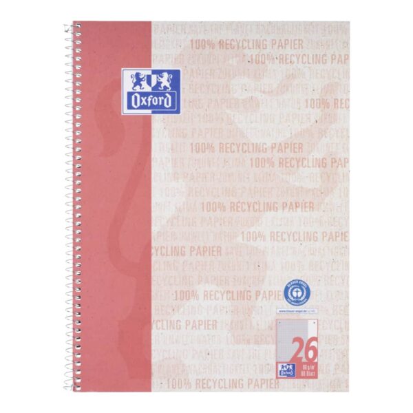 Collegeblock Recycling LIN 26 - A4+, 80 Blatt, kariert Rand rechts, blau
