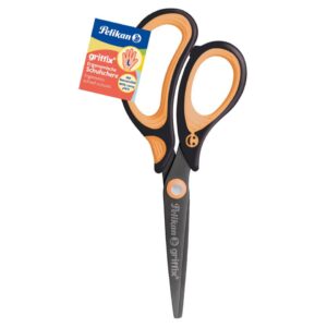 griffix® Schulschere - 15 cm, Neon Black, spitz, inkl. Namenssticker