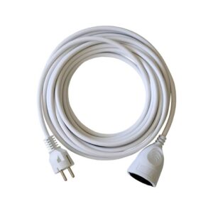 Kunststoff-Verlängerung - 10 m, weiß, H05VV-F 3G1,5