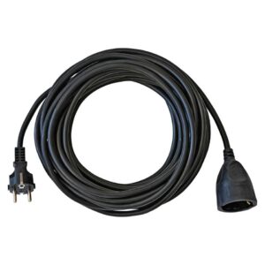 Kunststoff-Verlängerung - 10 m, schwarz, H05VV-F 3G1,5