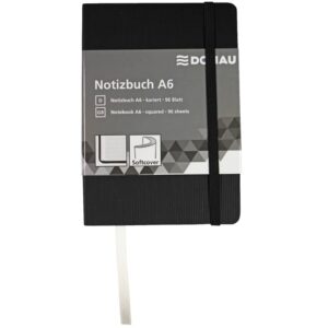 Notizbuch - A6, kariert, 192 Seiten, schwarz