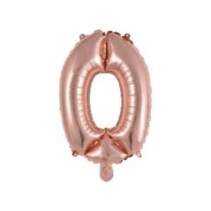 Folienballon Mini Zahl 0 - 35 cm, rose