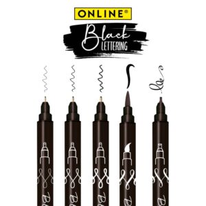 Tuschestifte - 5er Etui, schwarz