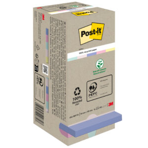 Haftnotizblock Recycling Notes - 76 x 76 mm, sortiert, 16 x 100 Blatt