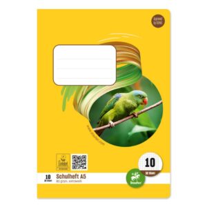 Heft LIN10 - A5, 32 Blatt, 80 g/qm, kariert mit Rand