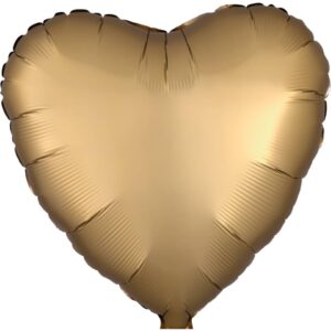Folienballon Herz gold - Ø 43 cm