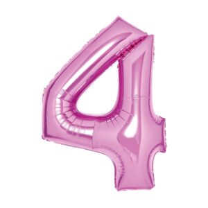 Folienballon XL Zahl 4 - 63 cm, pink
