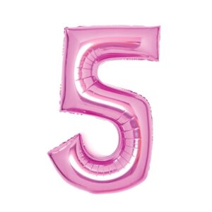 Folienballon XL Zahl 5 - 63 cm, pink