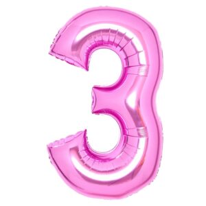 Folienballon XL Zahl 3 - 63 cm, pink