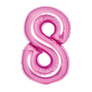 Folienballon XL Zahl 8 - 63 cm, pink