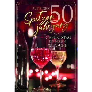 Geburtstagskarte Zahl 50 - inkl. Umschlag