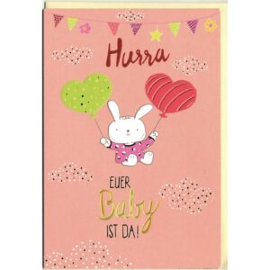 Freudiges Ereignis geprägt - rosa, inkl. Umschlag