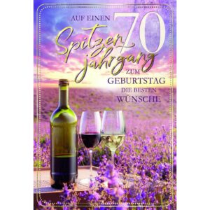 Geburtstagskarte Zahl 70 - inkl. Umschlag