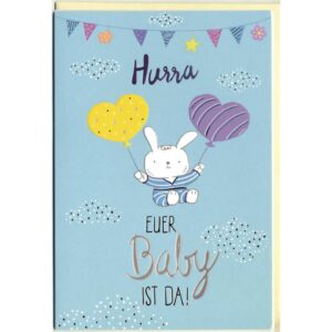 Freudiges Ereignis geprägt - blau, inkl. Umschlag