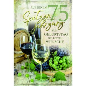 Geburtstagskarte Zahl 75 - inkl. Umschlag