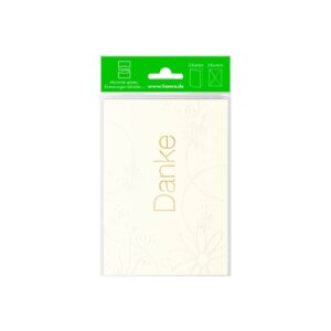 Dankesagungskarte - 5 Stück, geprägt, inkl. Umschlag