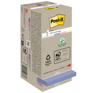 Haftnotizblock Recycling Notes - 76 x 76 mm, sortiert, 16 x 100 Blatt