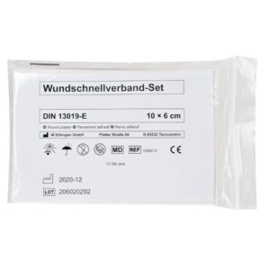 Pflaster-Schnellverband-Set - DIN 13019-E, 10 x 6 cm, 12 Stück