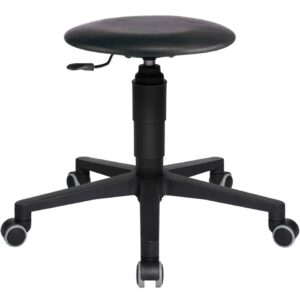 Drehhocker Tec 60 - schwarz, Sicherheitsdoppelrollen für alle Böden