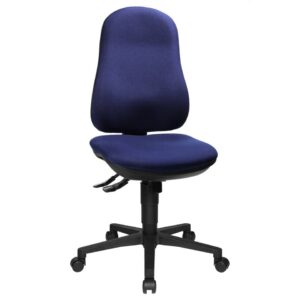 Bürodrehstuhl Support SY ohne Armlehnen - royalblau, Sicherheitsdoppelrollen für alle Böden