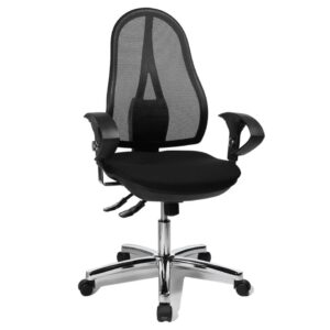 Bürodrehstuhl Open Point SY Deluxe - schwarz, mit Armlehnen, Sicherheitsdoppelrollen für alle Böden