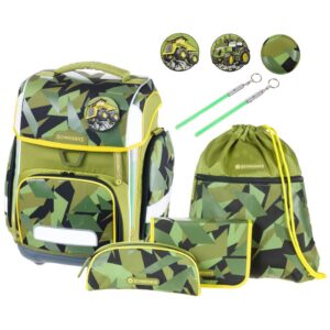 Schultaschenset Ergolite - 9tlg. Constructi Olive