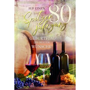 Geburtstagskarte Zahl 80 - inkl. Umschlag