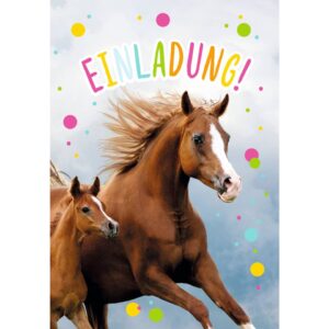 Einladungskarte Kindergeburtstag - 6 Stück, inkl. Umschlag