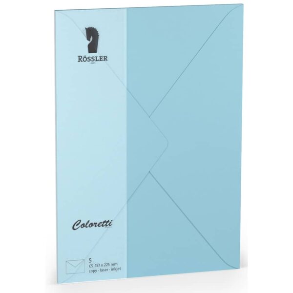 Coloretti Briefumschläge - C5, 5 Stück, himmelblau