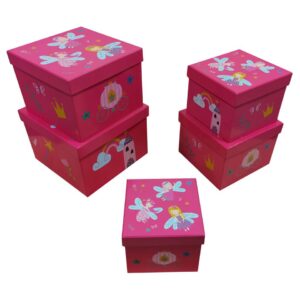 Geschenkkarton Kind Fee pink - 5-tlg. Würfel