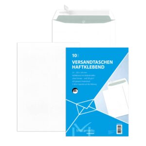 Versandtaschen C4 , ohne Fenster, haftklebend, 90 g/qm, weiß, 10 Stück