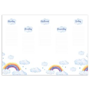 Notiz-Schreibunterlage Rainbow - 60 x 42 cm, blanko, 25 Blatt