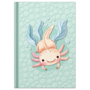 Notizbuch Axolotl - A5, Hardcover, 96 Blatt, kariert