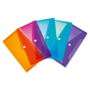 Brieftaschen - DIN lang, PP, transluzent, 5 Stück sortiert