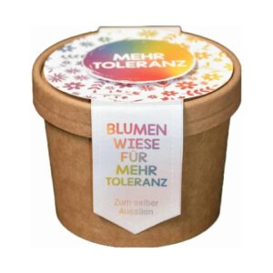 Blumenwiese zum Aussäen "Toleranz" - Saatgut bunt, Becher Ø 9,8 x 7 cm
