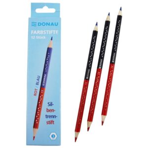 Farbstift-Silbenstift - rot/blau, Dünnkern Mine