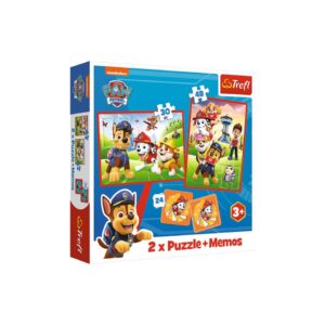 Puzzle 2in1+Memo Paw Patrol - 34+48Teile 2x12 Memokarten