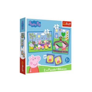 Puzzle 2in1+Memo Peppa Pig - 34+48Teile 2x12 Memokarten