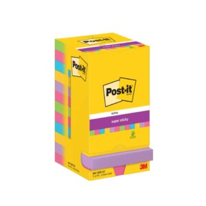 Haftnotizblock Super Sticky Ultra Colour, 76x76mm, 12x90 Blatt