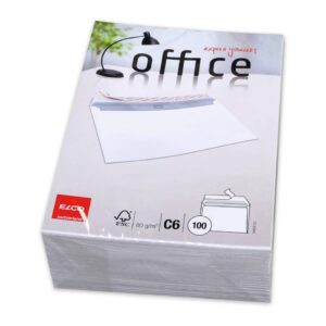 Briefumschlag Office - C6, hochweiß, haftklebend, ohne Fenster, 80 g/qm, 100 Stück