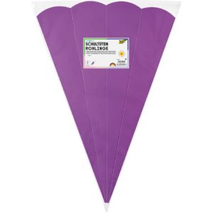 Schultüten Rohling - 68 cm, sechseckig, lila, 5er Pack